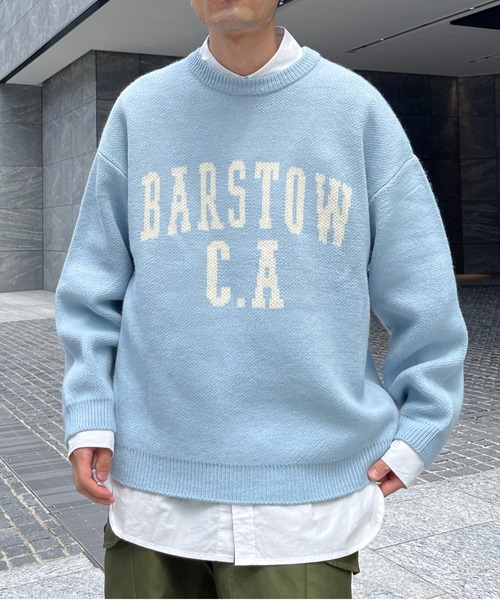 CPCM（シーピーシーエム）の「カレッジロゴクルーネックニット（ニット/セーター・メンズ・ベージュ/サックスブルー/マスタード・MEDIUM/LARGE）」の14枚目の写真