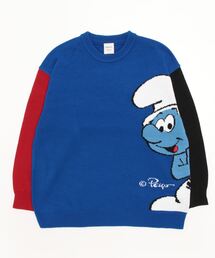 MARUKAWA（マルカワ）の「The Smurf/スマーフ ビッグシルエット キャラクター ジャガード刺繍ニット（ニット/セーター・メンズ）」