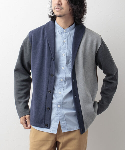 NOLLEY'S goodman(ノーリーズグッドマン)の「ミラノリブ ショールカラーカーディガン(カーディガン/ボレロ・メンズ・パープル/ネイビー/ベージュ系その他/ブルー系その他/イエロー/ブルー・XL/M/S/L)」の5枚目の写真