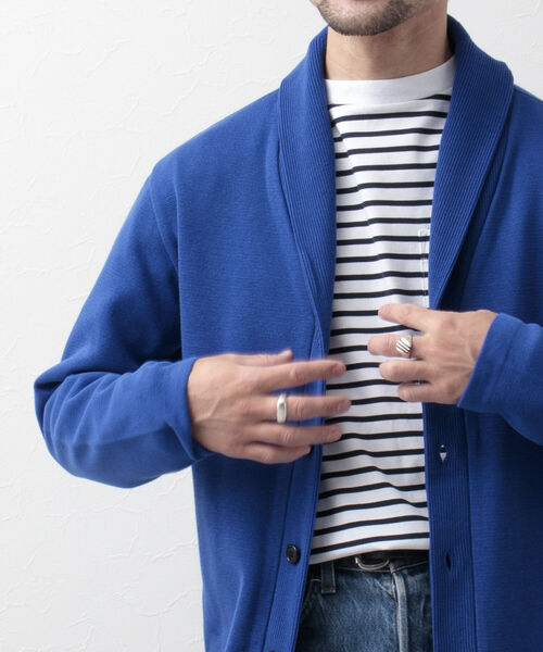 NOLLEY'S goodman(ノーリーズグッドマン)の「ミラノリブ ショールカラーカーディガン(カーディガン/ボレロ・メンズ・パープル/ネイビー/ベージュ系その他/ブルー系その他/イエロー/ブルー・XL/M/S/L)」の4枚目の写真