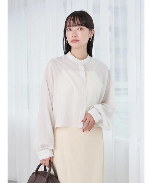 earth music&ecology（アースミュージックアンドエコロジー）の「クロップドボックスシャツ（シャツ/ブラウス・レディース・ブラック/オフホワイト/ピンク/ブルー・FREE）」の7枚目の写真