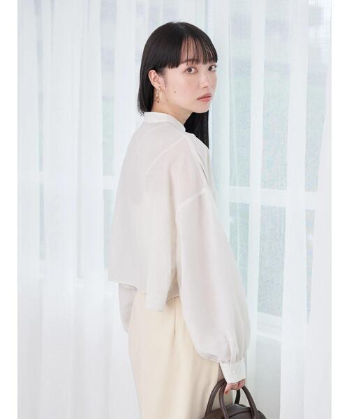 earth music&ecology（アースミュージックアンドエコロジー）の「クロップドボックスシャツ（シャツ/ブラウス・レディース・ブラック/オフホワイト/ピンク/ブルー・FREE）」の8枚目の写真