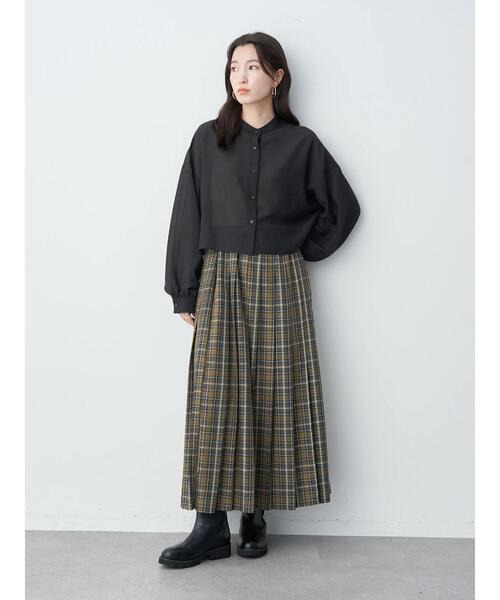 earth music&ecology（アースミュージックアンドエコロジー）の「クロップドボックスシャツ（シャツ/ブラウス・レディース・ブラック/オフホワイト/ピンク/ブルー・FREE）」の14枚目の写真