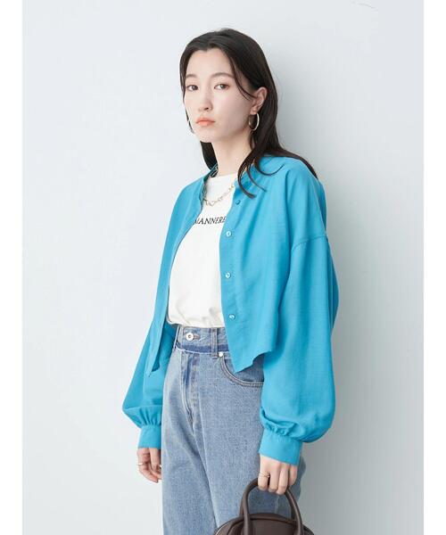 earth music&ecology（アースミュージックアンドエコロジー）の「クロップドボックスシャツ（シャツ/ブラウス・レディース・ブラック/オフホワイト/ピンク/ブルー・FREE）」の18枚目の写真