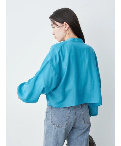 earth music&ecology（アースミュージックアンドエコロジー）の「クロップドボックスシャツ（シャツ/ブラウス・レディース・ブラック/オフホワイト/ピンク/ブルー・FREE）」の19枚目の写真