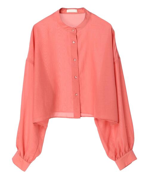 earth music&ecology（アースミュージックアンドエコロジー）の「クロップドボックスシャツ（シャツ/ブラウス・レディース・ブラック/オフホワイト/ピンク/ブルー・FREE）」の5枚目の写真