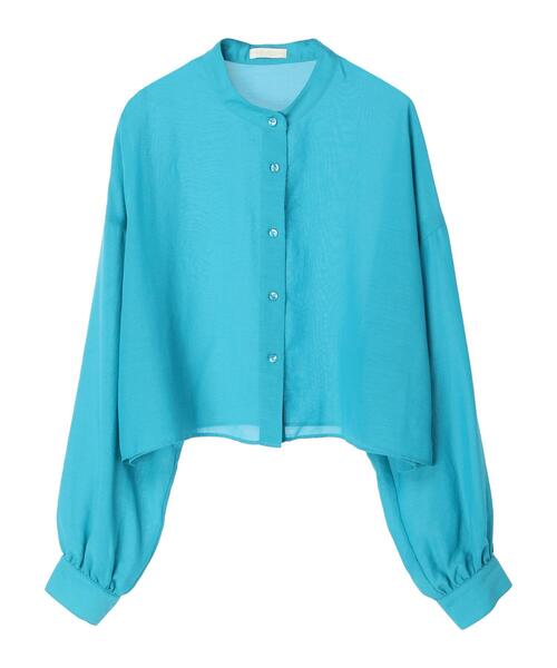 earth music&ecology（アースミュージックアンドエコロジー）の「クロップドボックスシャツ（シャツ/ブラウス・レディース・ブラック/オフホワイト/ピンク/ブルー・FREE）」の6枚目の写真