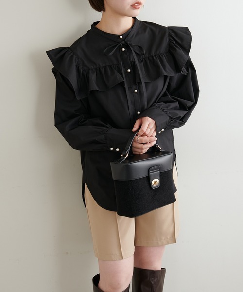 セール】ヨークフリル細ヒモリボンブラウス（シャツ/ブラウス