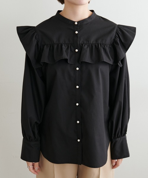 セール】ヨークフリル細ヒモリボンブラウス（シャツ/ブラウス