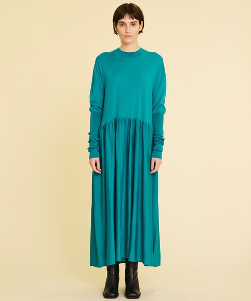 LANVIN EN BLEU ピンク ニットワンピース