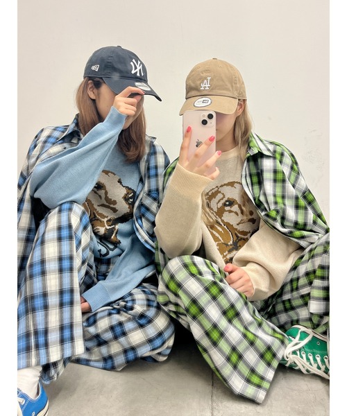WC(ダブル シー)の「チェックビッグシャツ(シャツ/ブラウス・レディース・ブラック/ブラウン/ブルー/グリーン・FREE)」の16枚目の写真