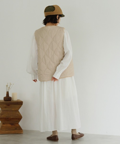 Crisp（クリスプ）の「ドビーストライプシャツワンピース（シャツワンピース・レディース・オレンジ/ホワイト/カーキ・FREE）」の13枚目の写真