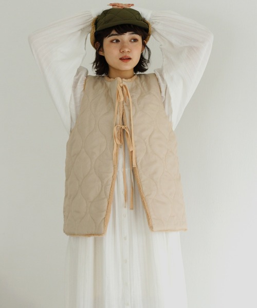 Crisp（クリスプ）の「ドビーストライプシャツワンピース（シャツワンピース・レディース・オレンジ/ホワイト/カーキ・FREE）」の9枚目の写真