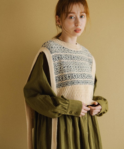 Crisp（クリスプ）の「ドビーストライプシャツワンピース（シャツワンピース・レディース・オレンジ/ホワイト/カーキ・FREE）」の14枚目の写真