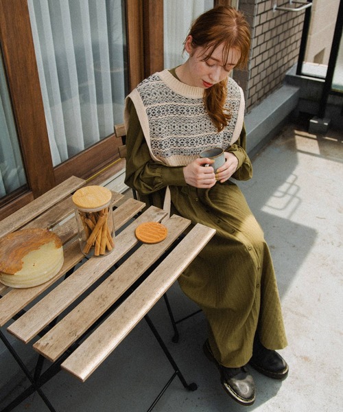 Crisp（クリスプ）の「ドビーストライプシャツワンピース（シャツワンピース・レディース・オレンジ/ホワイト/カーキ・FREE）」の22枚目の写真