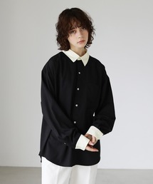 ビッグシルエットリラクシングクレリックシャツ