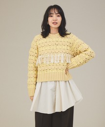 qualite | 鍵針フリンジニット(ニット/セーター)