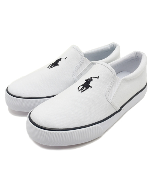POLO RALPH LAUREN（ポロ ラルフ ローレン）の「ジュニア ウィメンズ ラルフローレン スリッポン POLO SETH SLIP-ON Jr（スニーカー・レディース・ホワイト/レッド/ネイビー・23.5cm/24cm/25cm/23cm/24.5cm）」の3枚目の写真
