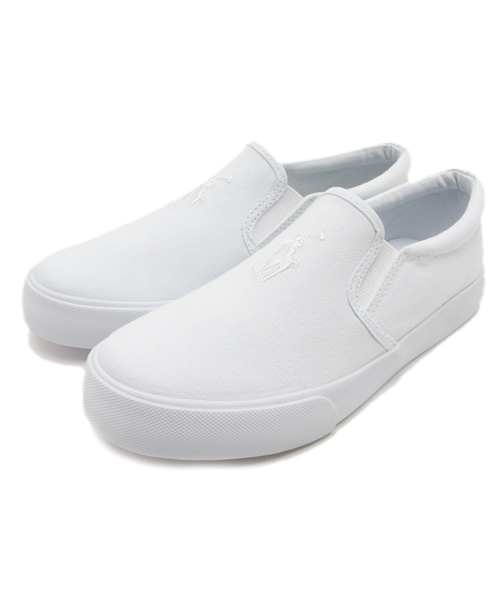 POLO RALPH LAUREN（ポロ ラルフ ローレン）の「ジュニア ウィメンズ ラルフローレン スリッポン POLO SETH SLIP-ON Jr（スニーカー・レディース・ホワイト/レッド/ネイビー・23.5cm/24cm/25cm/23cm/24.5cm）」の2枚目の写真
