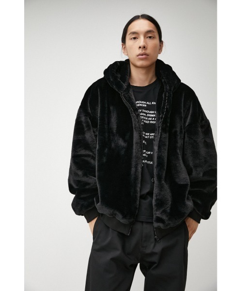 AZUL by moussy（アズールバイマウジー）の「FUR HOODIE BLOUSON/ファーフーディーブルゾン（ブルゾン・メンズ・ベージュ/ホワイト/ブラック・FREE）」の14枚目の写真