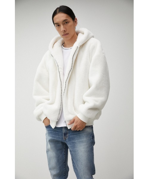 AZUL by moussy（アズールバイマウジー）の「FUR HOODIE BLOUSON/ファーフーディーブルゾン（ブルゾン・メンズ・ベージュ/ホワイト/ブラック・FREE）」の5枚目の写真