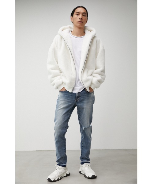 AZUL by moussy（アズールバイマウジー）の「FUR HOODIE BLOUSON/ファーフーディーブルゾン（ブルゾン・メンズ・ベージュ/ホワイト/ブラック・FREE）」の6枚目の写真