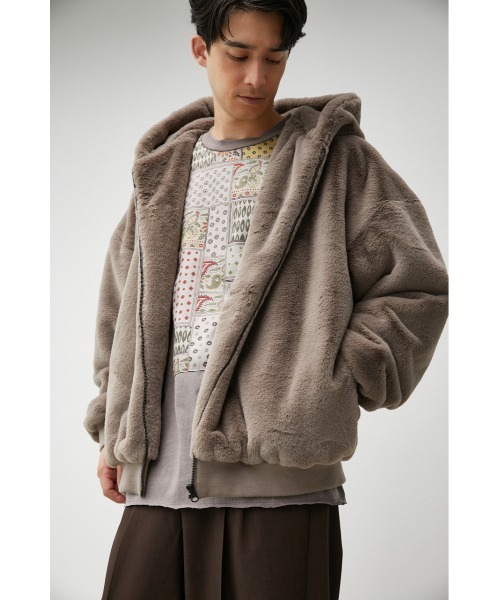 AZUL by moussy（アズールバイマウジー）の「FUR HOODIE BLOUSON/ファーフーディーブルゾン（ブルゾン・メンズ・ベージュ/ホワイト/ブラック・FREE）」の22枚目の写真