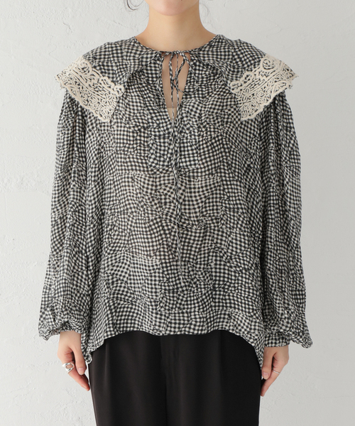 mii（ミー）の「【Mii / ミイ】TRUCAGE CHECK SILK EMBROIDERED TUNIC