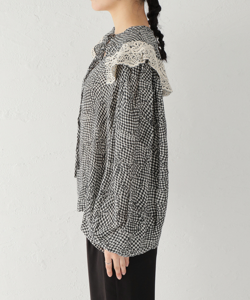 mii（ミー）の「【Mii / ミイ】TRUCAGE CHECK SILK EMBROIDERED TUNIC