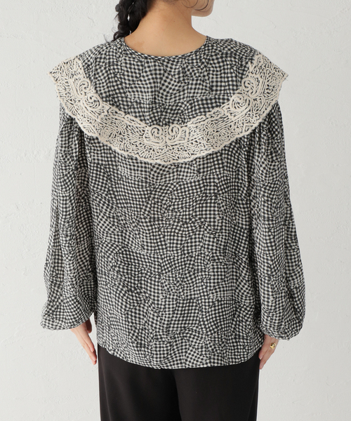 mii（ミー）の「【Mii / ミイ】TRUCAGE CHECK SILK EMBROIDERED TUNIC