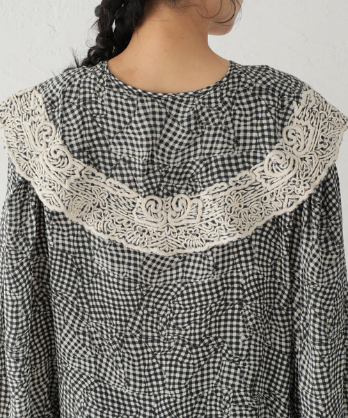 mii（ミー）の「【Mii / ミイ】TRUCAGE CHECK SILK EMBROIDERED TUNIC
