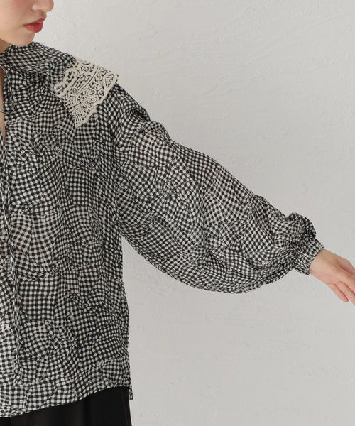 mii（ミー）の「【Mii / ミイ】TRUCAGE CHECK SILK EMBROIDERED TUNIC
