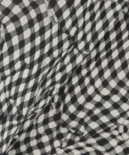 mii(ミー)の「【Mii / ミイ】TRUCAGE CHECK SILK EMBROIDERED TUNIC:ブラウス(シャツ/ブラウス・レディース・ブラック・MEDIUM)」の7枚目の写真
