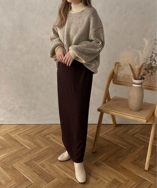 apres jour clair(アプレジュールクレア)の「【apres jour clair】ストライプデザインニット【ZOZOTOWN限定アイテム】(ニット/セーター・レディース・アイボリー/スモークピンク/ブラウン・X-LARGE/フリー)」の19枚目の写真