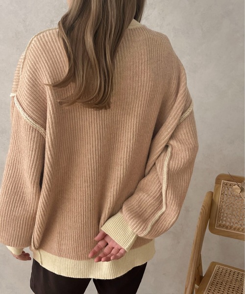 apres jour clair(アプレジュールクレア)の「【apres jour clair】ストライプデザインニット【ZOZOTOWN限定アイテム】(ニット/セーター・レディース・アイボリー/スモークピンク/ブラウン・X-LARGE/フリー)」の22枚目の写真