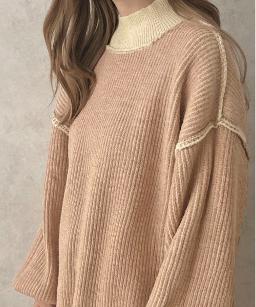 apres jour clair(アプレジュールクレア)の「【apres jour clair】ストライプデザインニット【ZOZOTOWN限定アイテム】(ニット/セーター・レディース・アイボリー/スモークピンク/ブラウン・X-LARGE/フリー)」の9枚目の写真