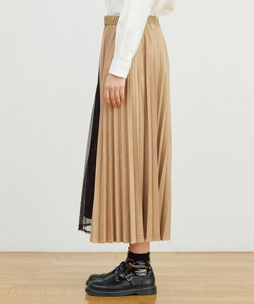 FRAPBOIS（フラボア）の「スウェードチュール スカート（スカート・レディース・ブラック/ベージュ・0/1）」の8枚目の写真