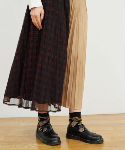 FRAPBOIS（フラボア）の「スウェードチュール スカート（スカート・レディース・ブラック/ベージュ・0/1）」の3枚目の写真