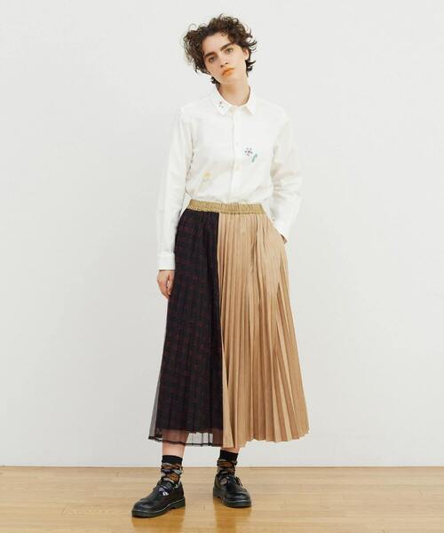 FRAPBOIS（フラボア）の「スウェードチュール スカート（スカート・レディース・ブラック/ベージュ・0/1）」の12枚目の写真