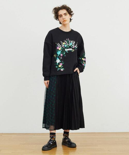 FRAPBOIS（フラボア）の「スウェードチュール スカート（スカート・レディース・ブラック/ベージュ・0/1）」の4枚目の写真