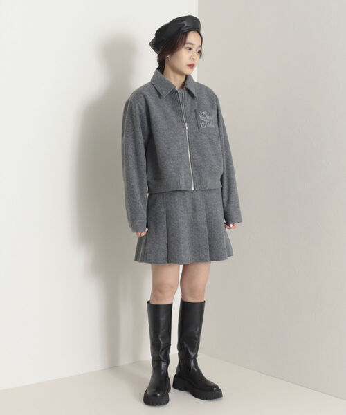 onulsoha（オヌルソハ）の「【セットアップ可能】タックプリーツミニスカート（スカート・レディース・オリーブ/グレー・36/38）」の2枚目の写真