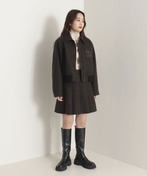 onulsoha（オヌルソハ）の「【セットアップ可能】タックプリーツミニスカート（スカート・レディース・オリーブ/グレー・36/38）」の3枚目の写真