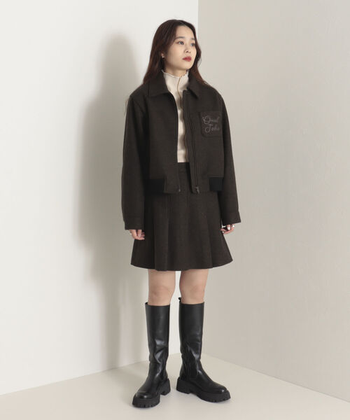 onulsoha（オヌルソハ）の「【セットアップ可能】タックプリーツミニスカート（スカート・レディース・オリーブ/グレー・36/38）」の5枚目の写真