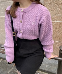 NC刺繍ケーブルカーディガン
