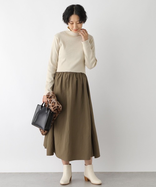 LEPSIM（レプシィム）の「カットドッキングワンピース　178300（ワンピース・レディース・ブラック/カーキ・FREE）」の11枚目の写真