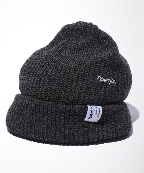 NAUTICA（ノーティカ）の「NAUTICA/ノーティカ 3Way Ribknit Beanie（ニットキャップ/ビーニー・メンズ・チャコールグレー/ホワイト/グリーン/ワインレッド/ネイビー・ﾌﾘ-）」の3枚目の写真