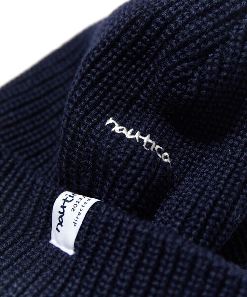 NAUTICA（ノーティカ）の「NAUTICA/ノーティカ 3Way Ribknit Beanie（ニットキャップ/ビーニー・メンズ・チャコールグレー/ホワイト/グリーン/ワインレッド/ネイビー・ﾌﾘ-）」の6枚目の写真