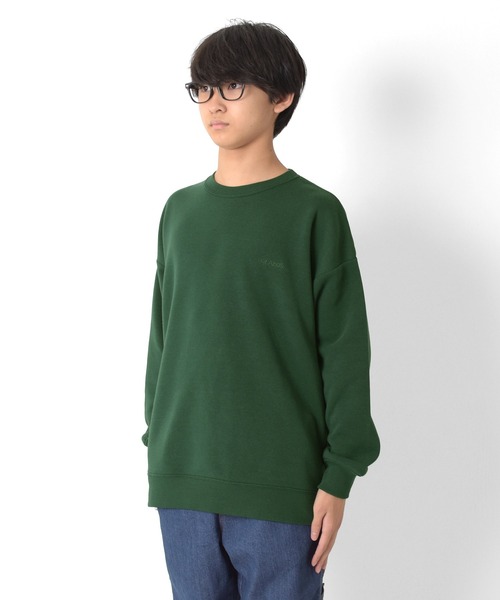 GLAZOS（グラソス）の「裏起毛・ワンポイント刺繍ビッグトレーナー（スウェット・キッズ・ブラック/グリーン/ベージュ/パープル・140cm/150cm/160cm/170cm）」の14枚目の写真