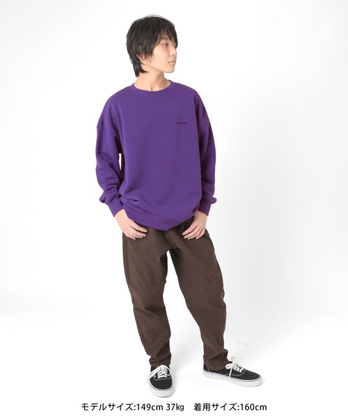 GLAZOS（グラソス）の「裏起毛・ワンポイント刺繍ビッグトレーナー（スウェット・キッズ・ブラック/グリーン/ベージュ/パープル・140cm/150cm/160cm/170cm）」の17枚目の写真