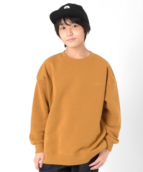 GLAZOS（グラソス）の「裏起毛・ワンポイント刺繍ビッグトレーナー（スウェット・キッズ・ブラック/グリーン/ベージュ/パープル・140cm/150cm/160cm/170cm）」の10枚目の写真